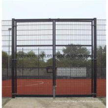 Pó Revestido Chain Link Wire Mesh Fence Gate